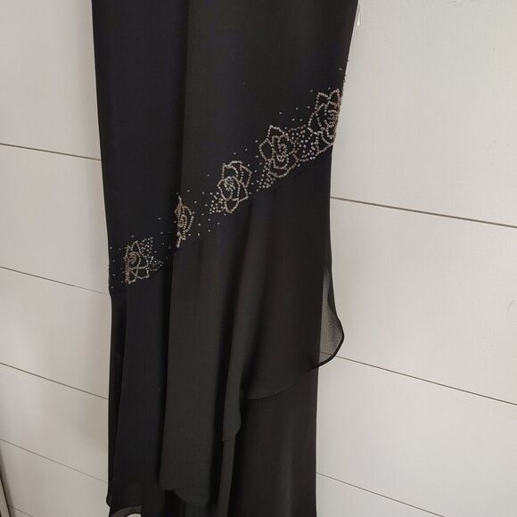 VTG Alex Evening's Y2K 90s Midi Dress Beaded Fairy Whimsigoth Asymmetrical Sz 10 - Picture 3 of 12